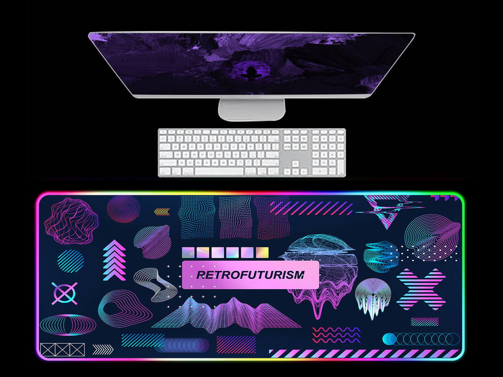 Abstract Neon Figure RGB Gaming Mouse Pad(3 Design)