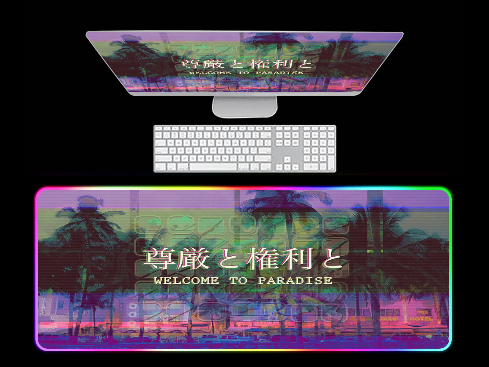 Vaporwave PARADISE Gaming Desk Pad