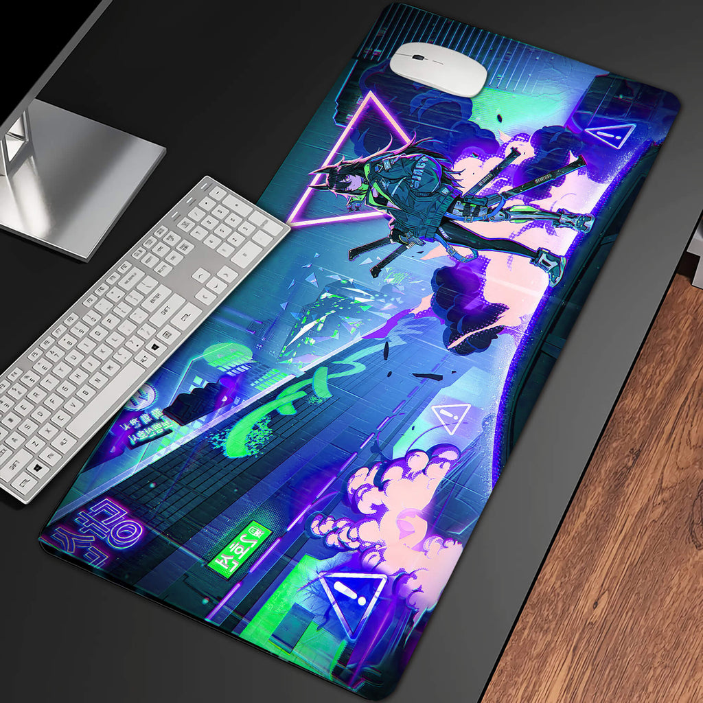 Cyberpunk Girl Desk Pad Long