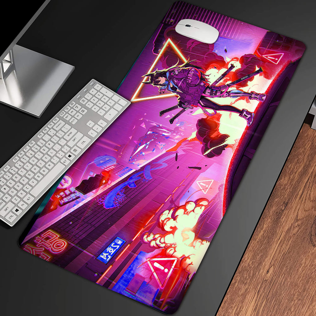 Cyberpunk Girl Desk Pad Long