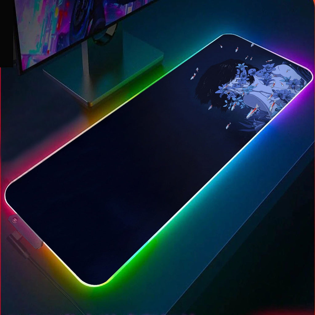 Girl & Fish RGB Gaming Mouse Pad