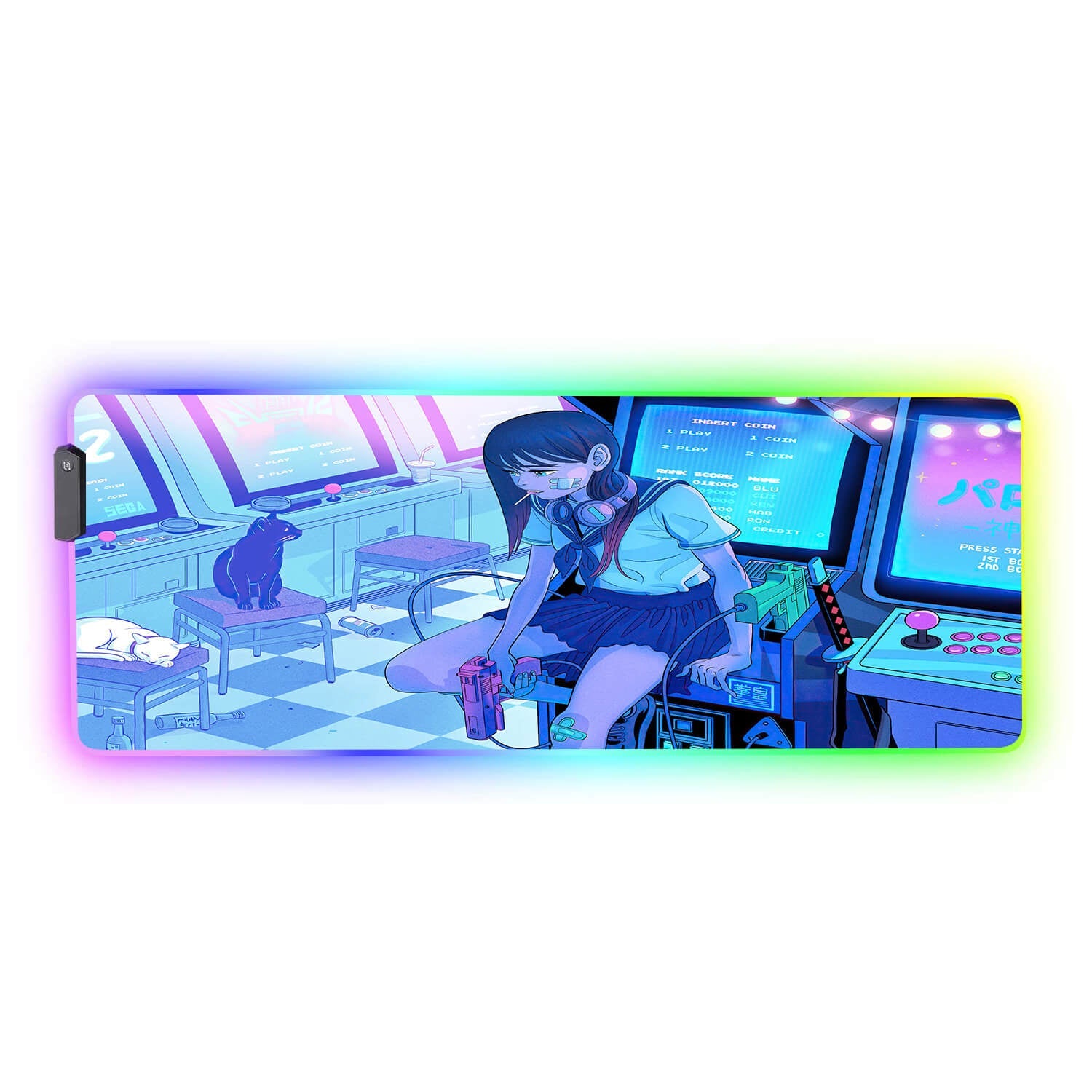 Anime Cyberpunk  Girl Gaming Desk Pad