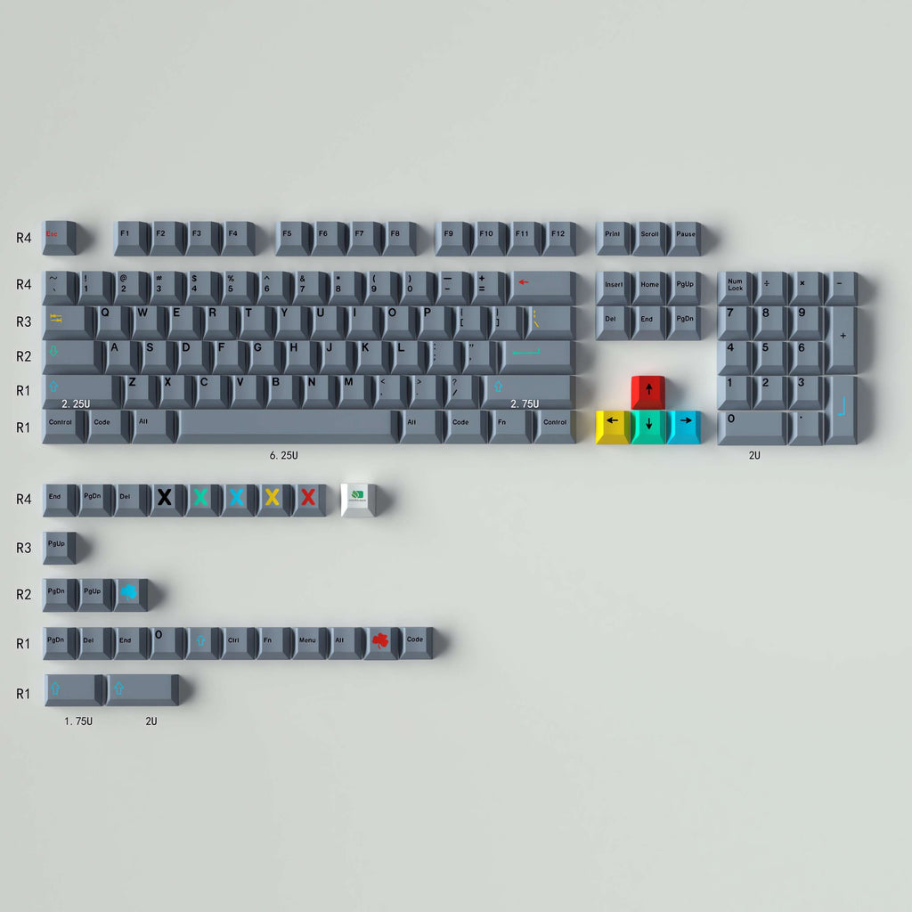 130 pcs Cement Gray Keycap Set, Cherry Profile