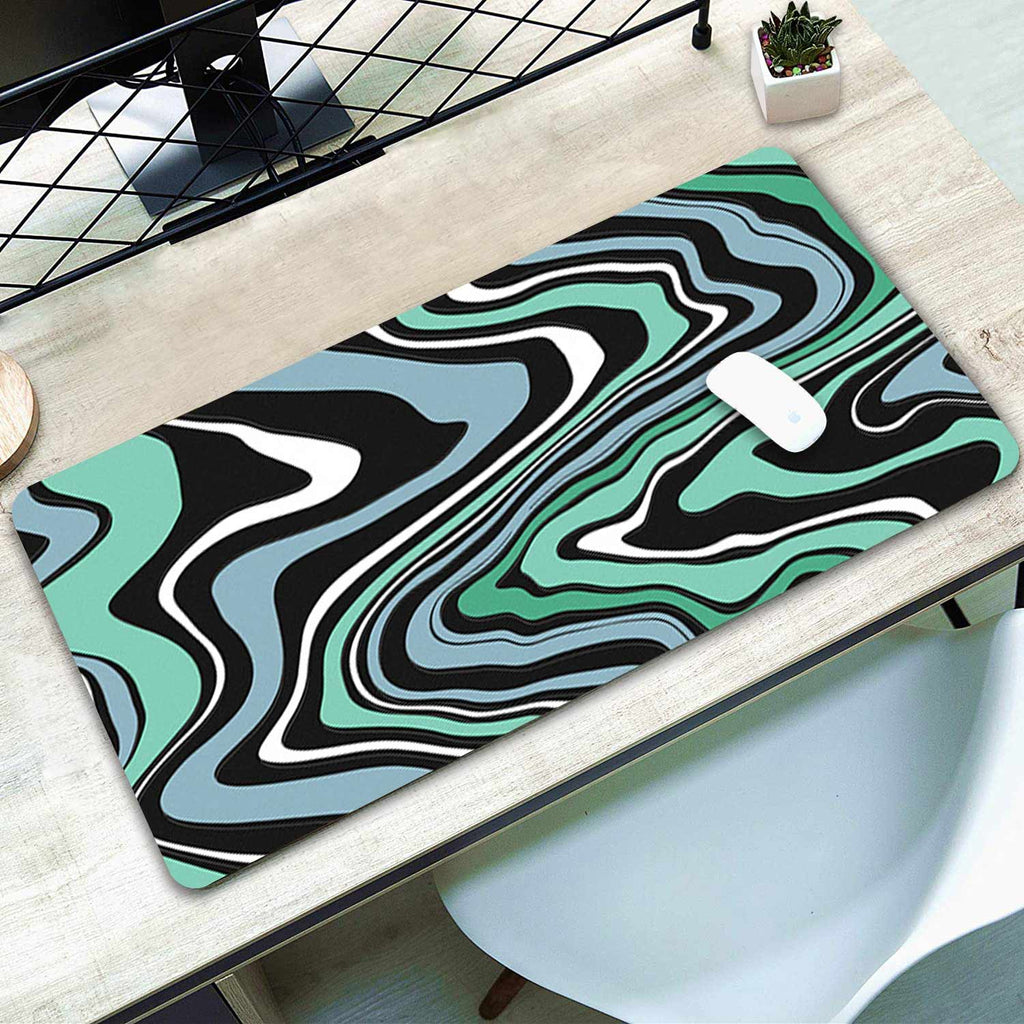 Abstract Green Pattern Mouse Pad Long