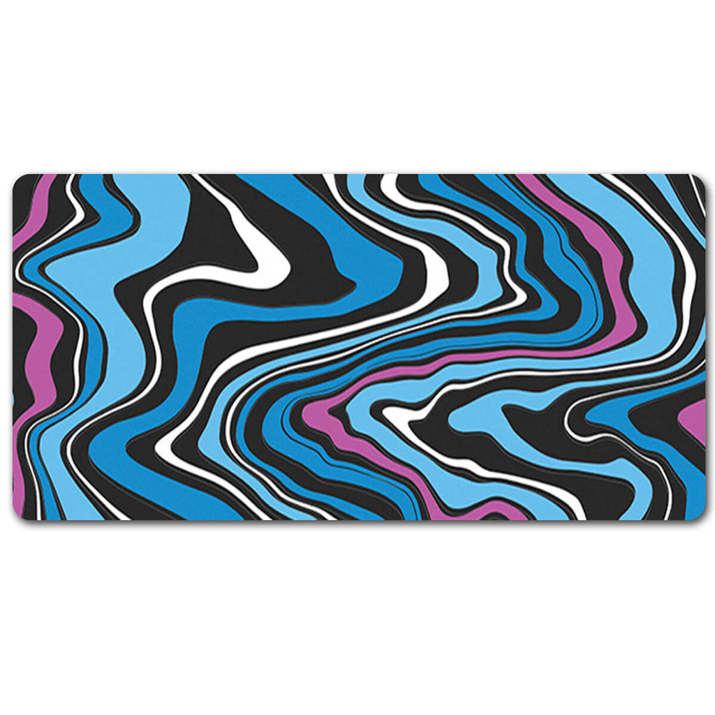 Abstract Blue Pattern Mouse Pad Long