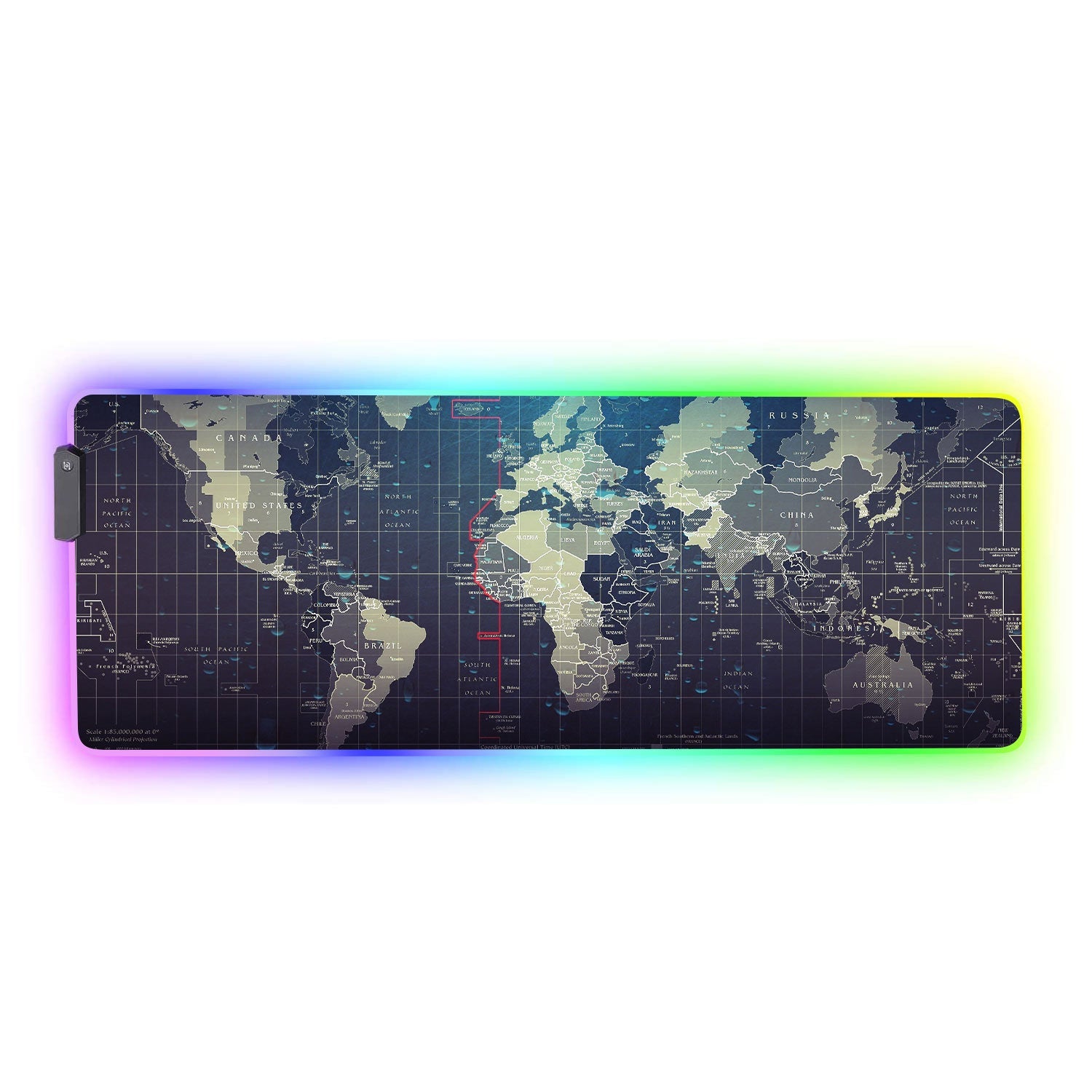 World Map RGB Gaming Mouse Pad