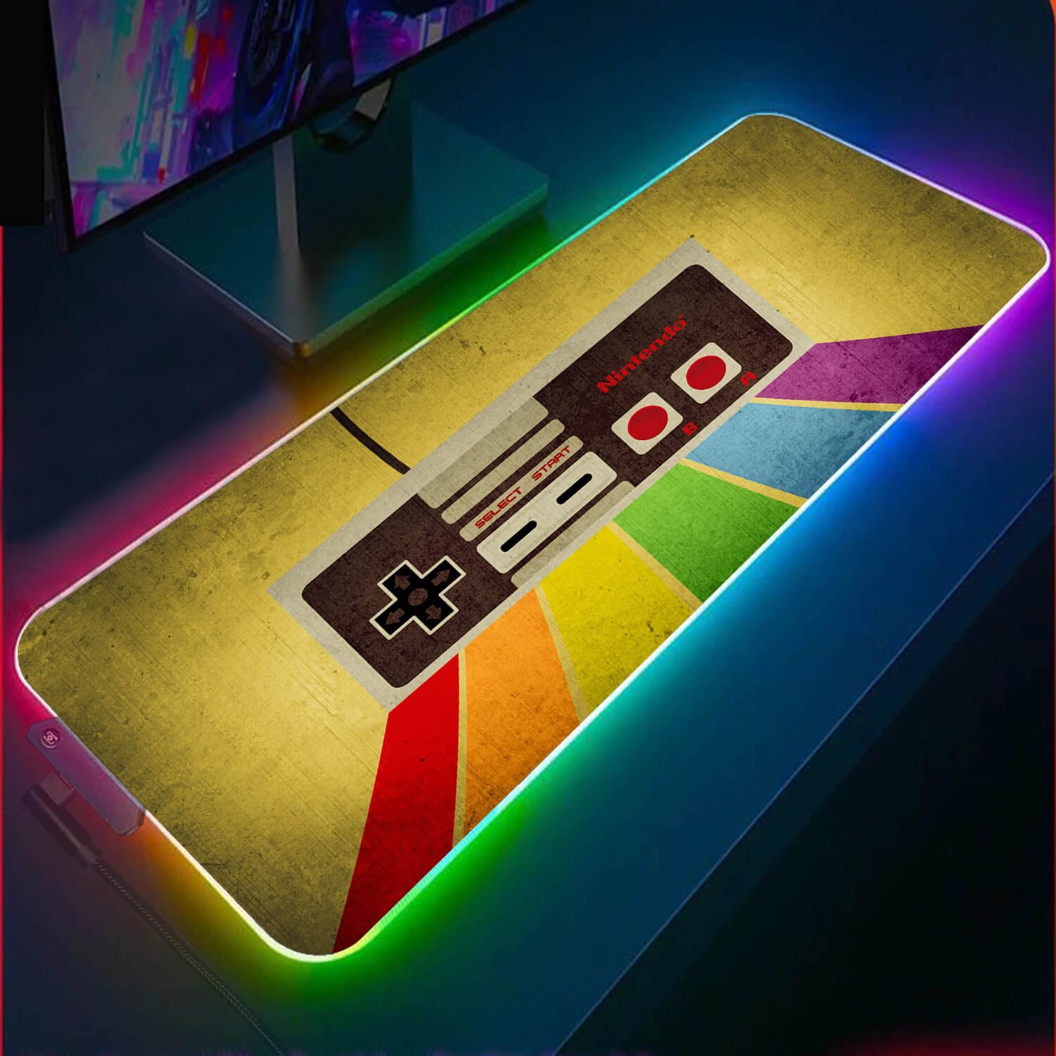Vintage Nitendo Gamepad RGB Gaming Mouse Pad