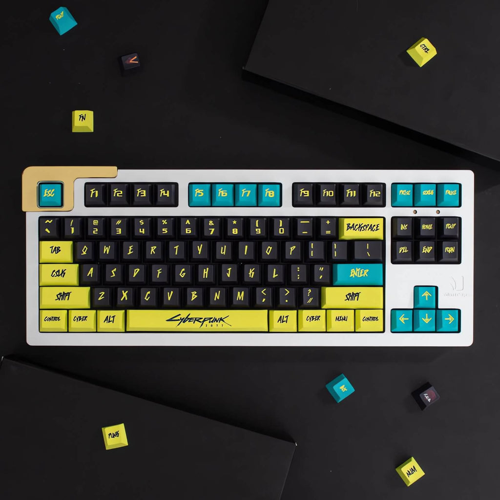 130 pcs Cyberpunk Keycap Set, Cherry Profile
