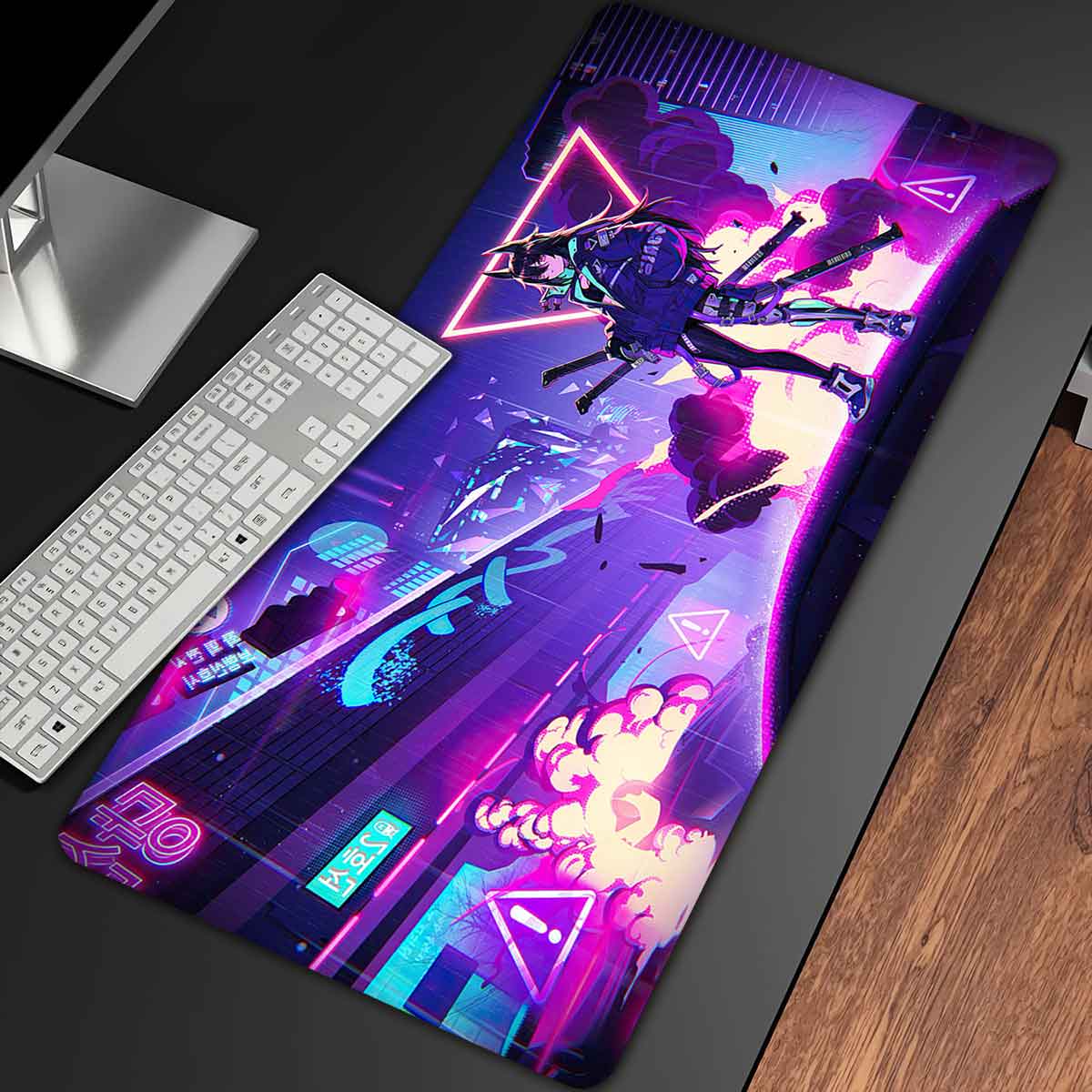 Cyberpunk Girl Desk Pad Long