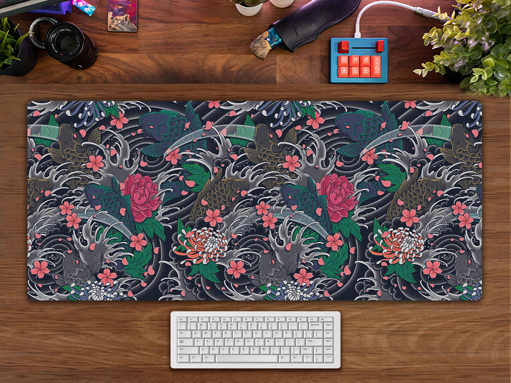 Koi Fish Gaming Desk Pad