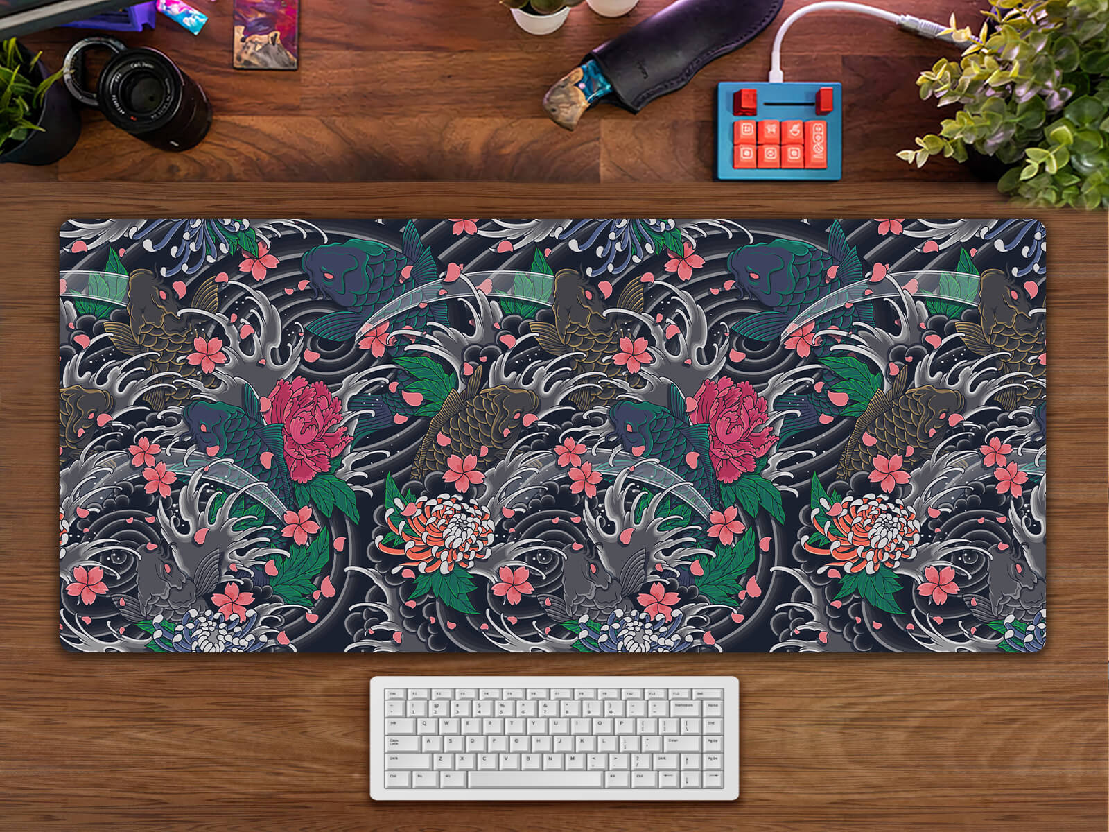 Koi Fish Gaming Desk Pad