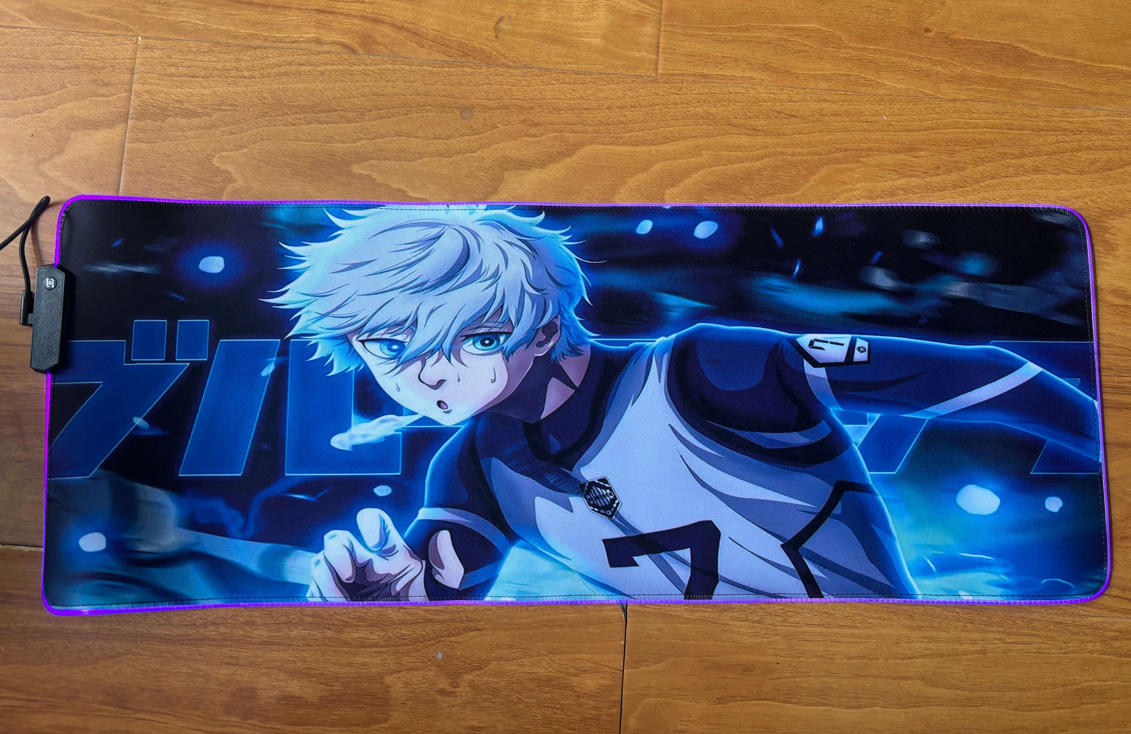 Nagi flow Blue Lock RGB Light Gaming Mouse Pad