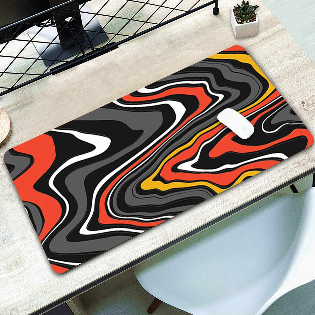 Abstract Red Pattern Mouse Pad Long