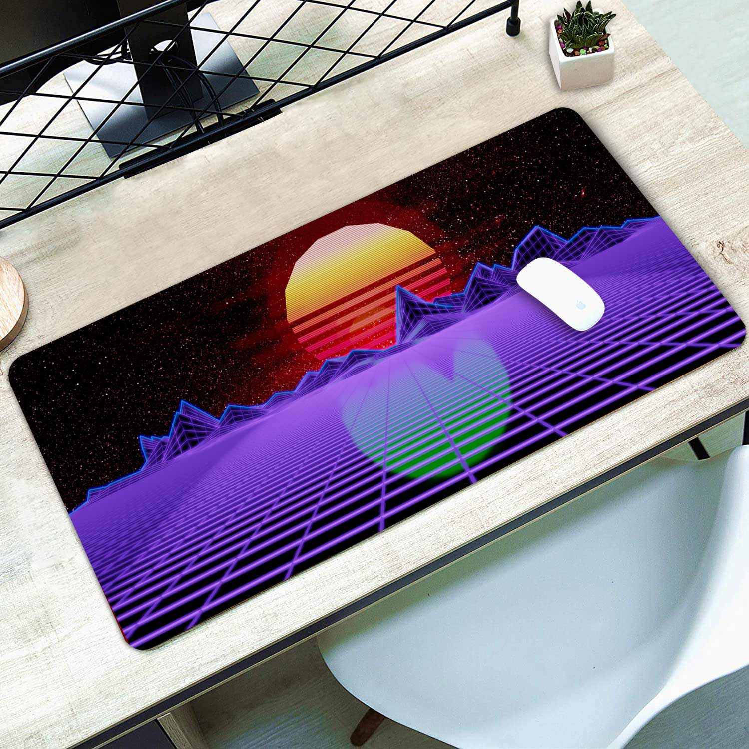 Synthwave Patterns Desk Pad(2 Designs)
