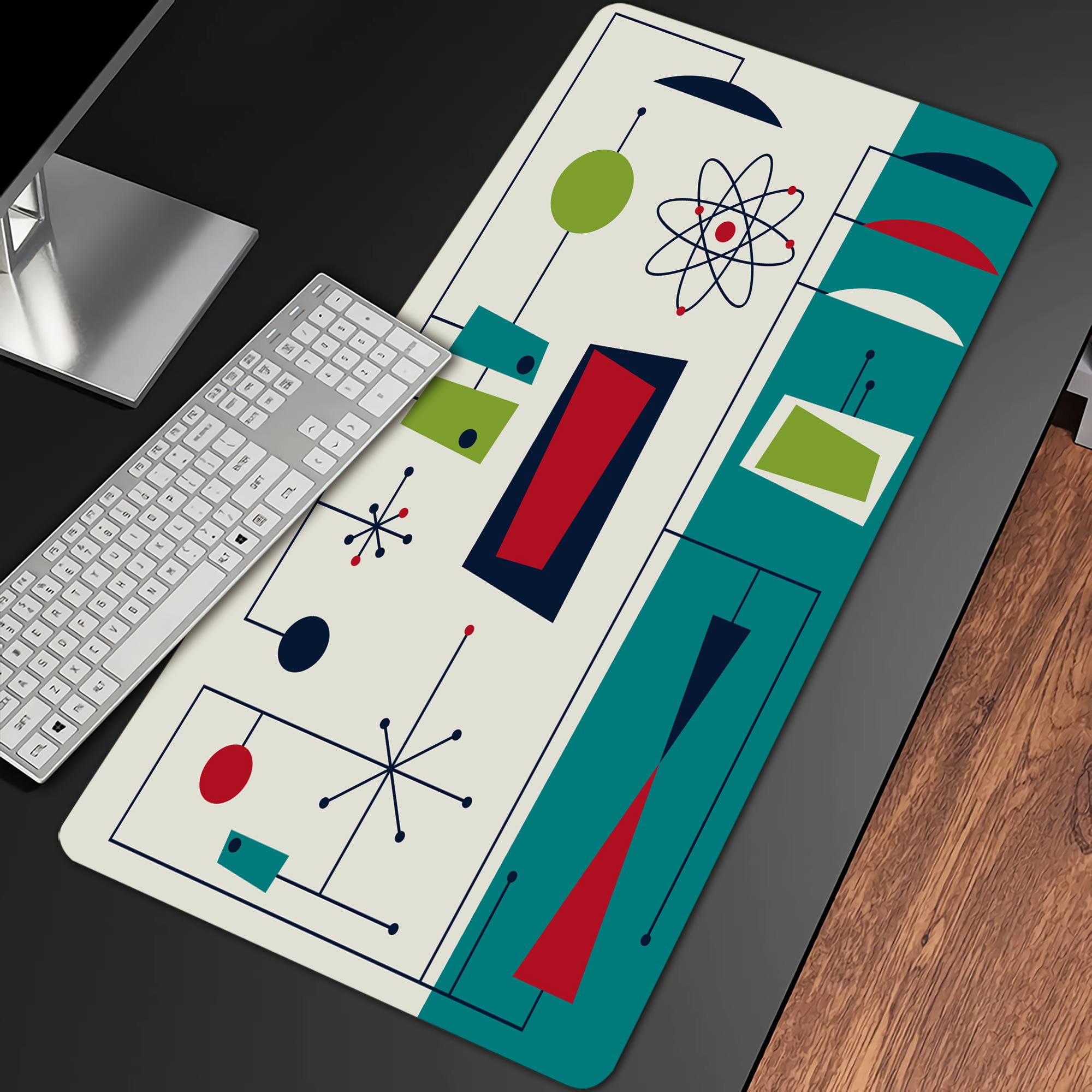 Mid Century Modern Style Shapes Desk Pad(4 Patterns)