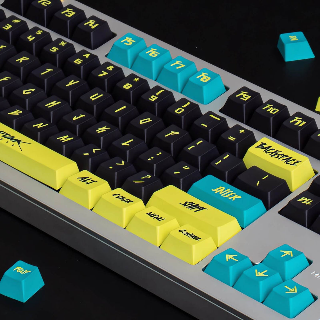 130 pcs Cyberpunk Keycap Set, Cherry Profile
