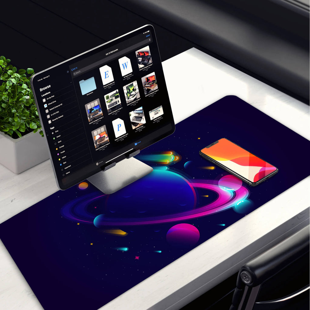 Neon Solar System  Desk Pad