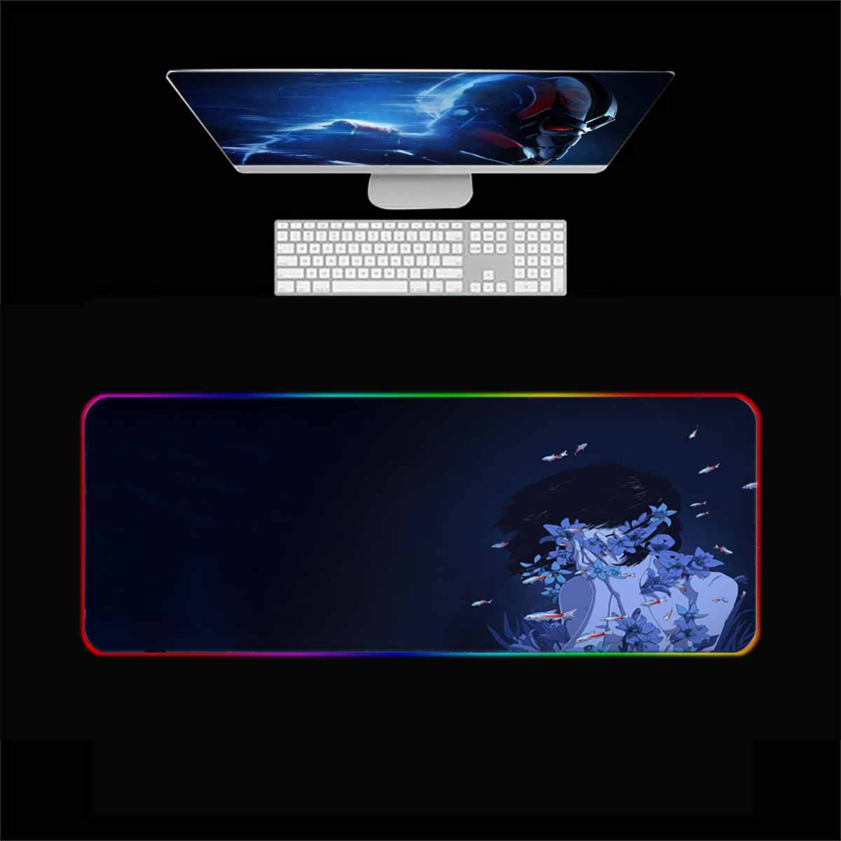 Girl & Fish RGB Gaming Mouse Pad