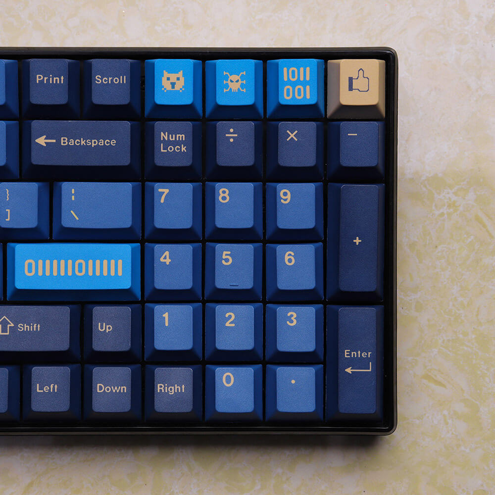 130 Pcs Royal Blue Keycap Set, Cherry Profile