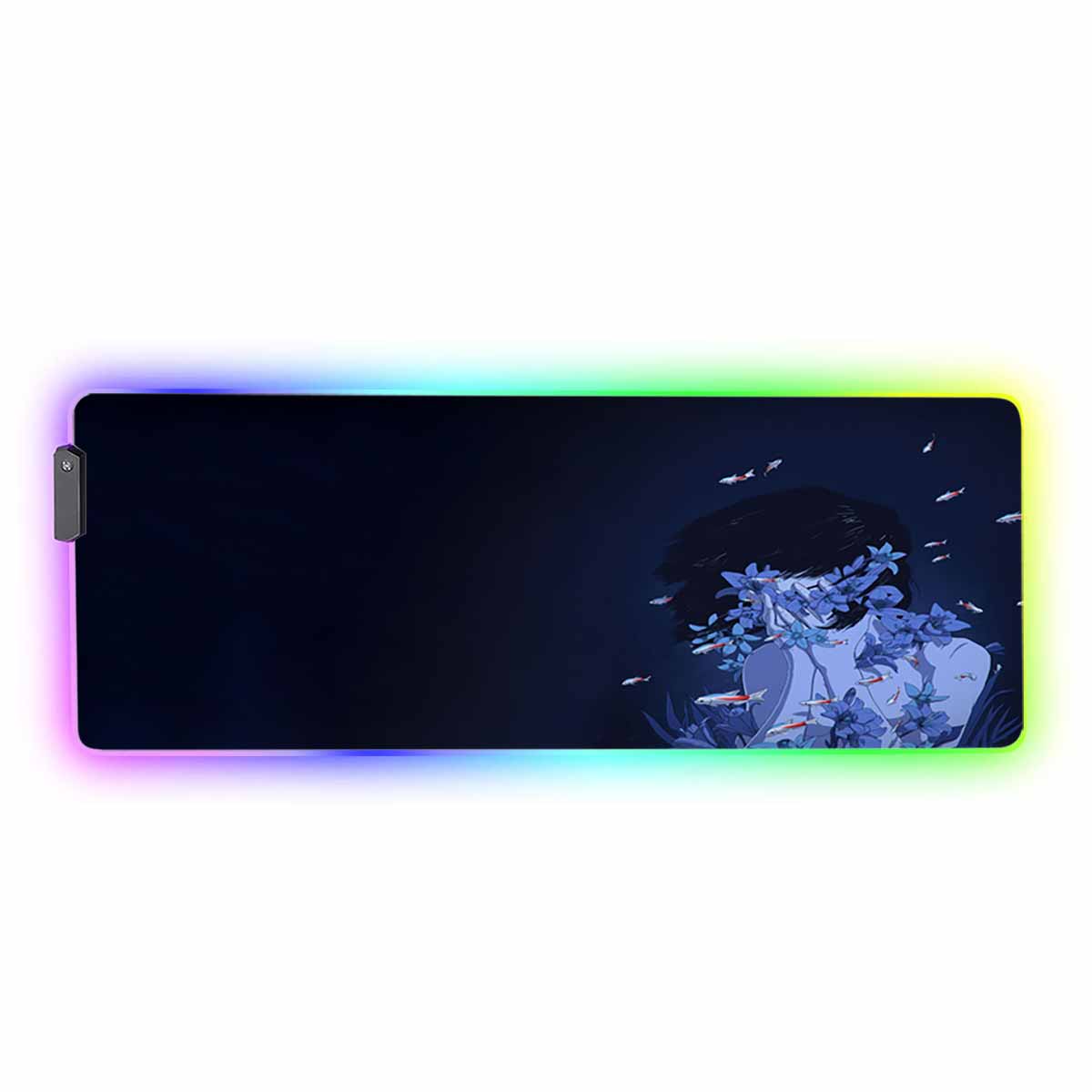 Girl & Fish RGB Gaming Mouse Pad