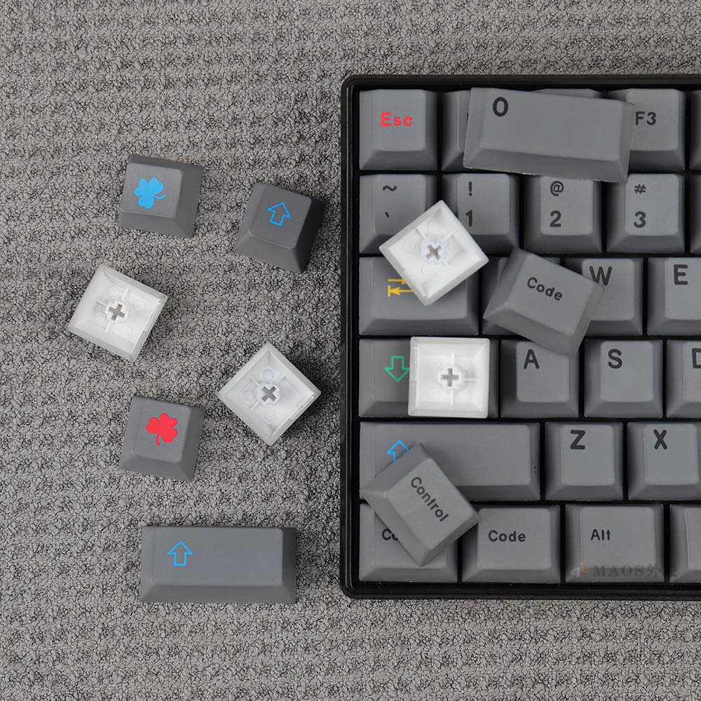 130 pcs Cement Gray Keycap Set, Cherry Profile