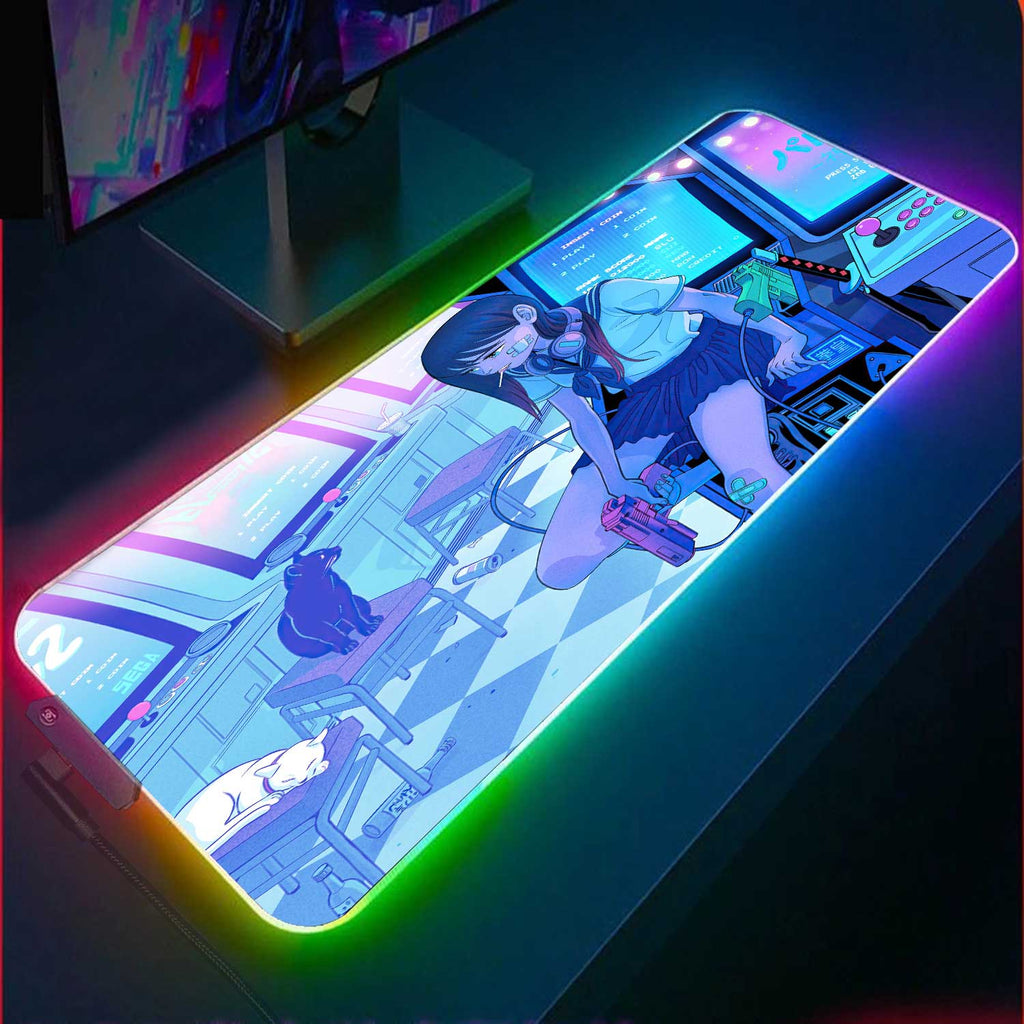 Anime Cyberpunk  Girl Gaming Desk Pad