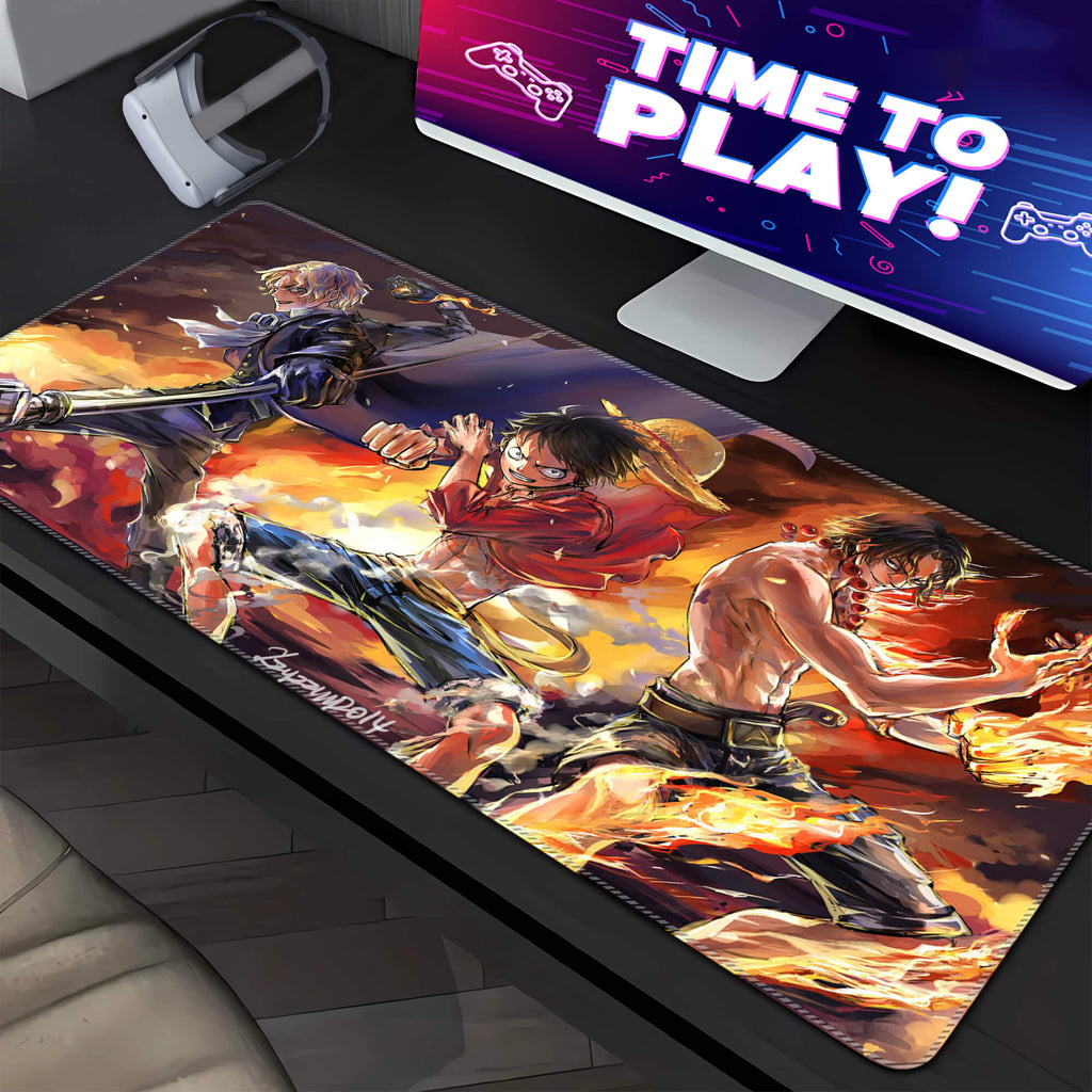 One Piece Luffy&Ace&Sabo Mouse pad XXL