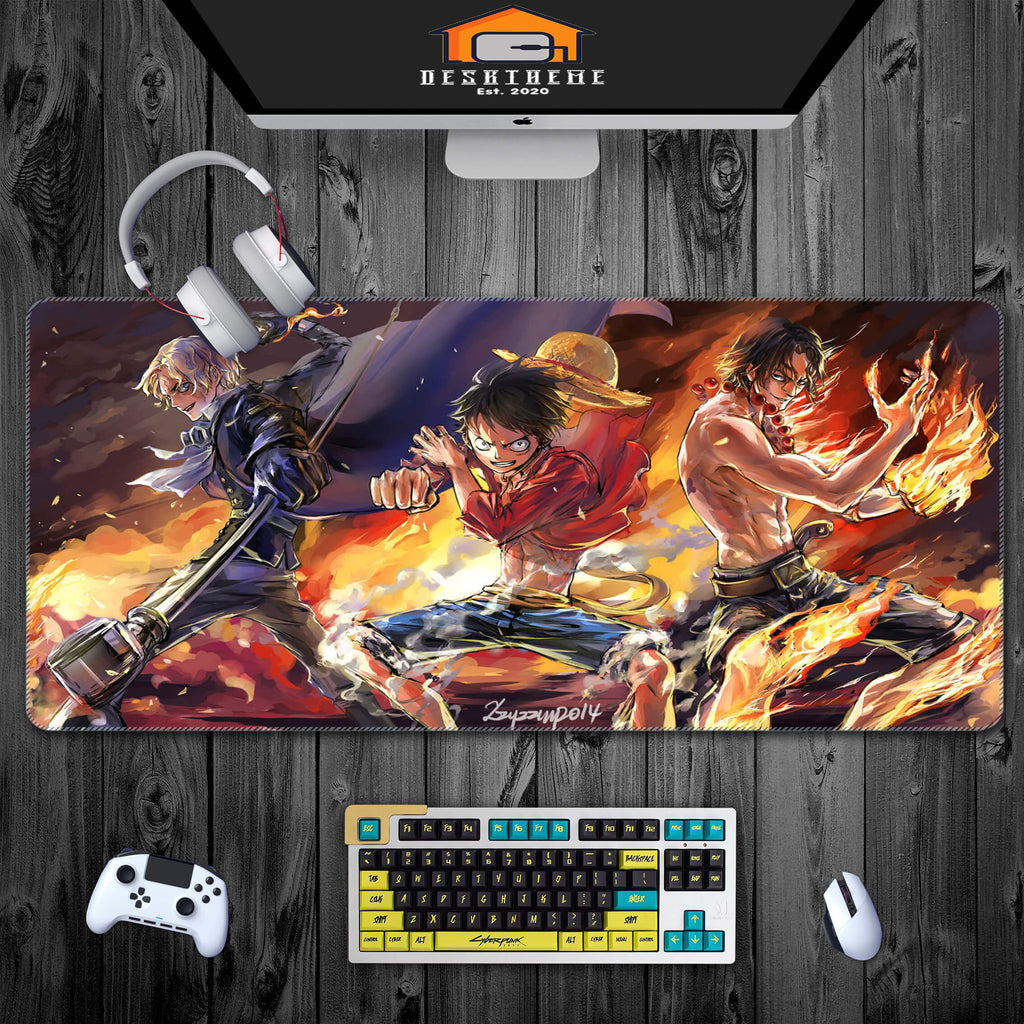 One Piece Luffy&Ace&Sabo Mouse pad XXL