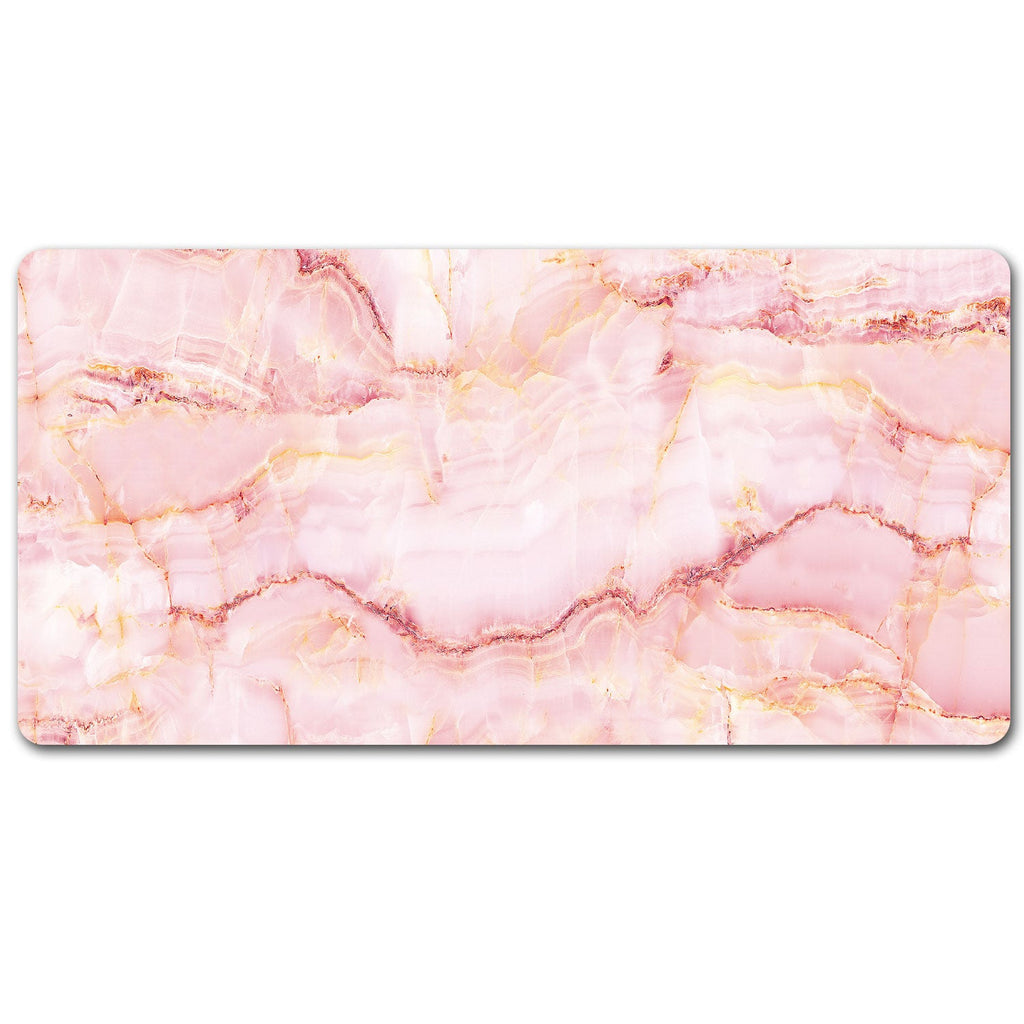 Pink Marble Design Desk Pad