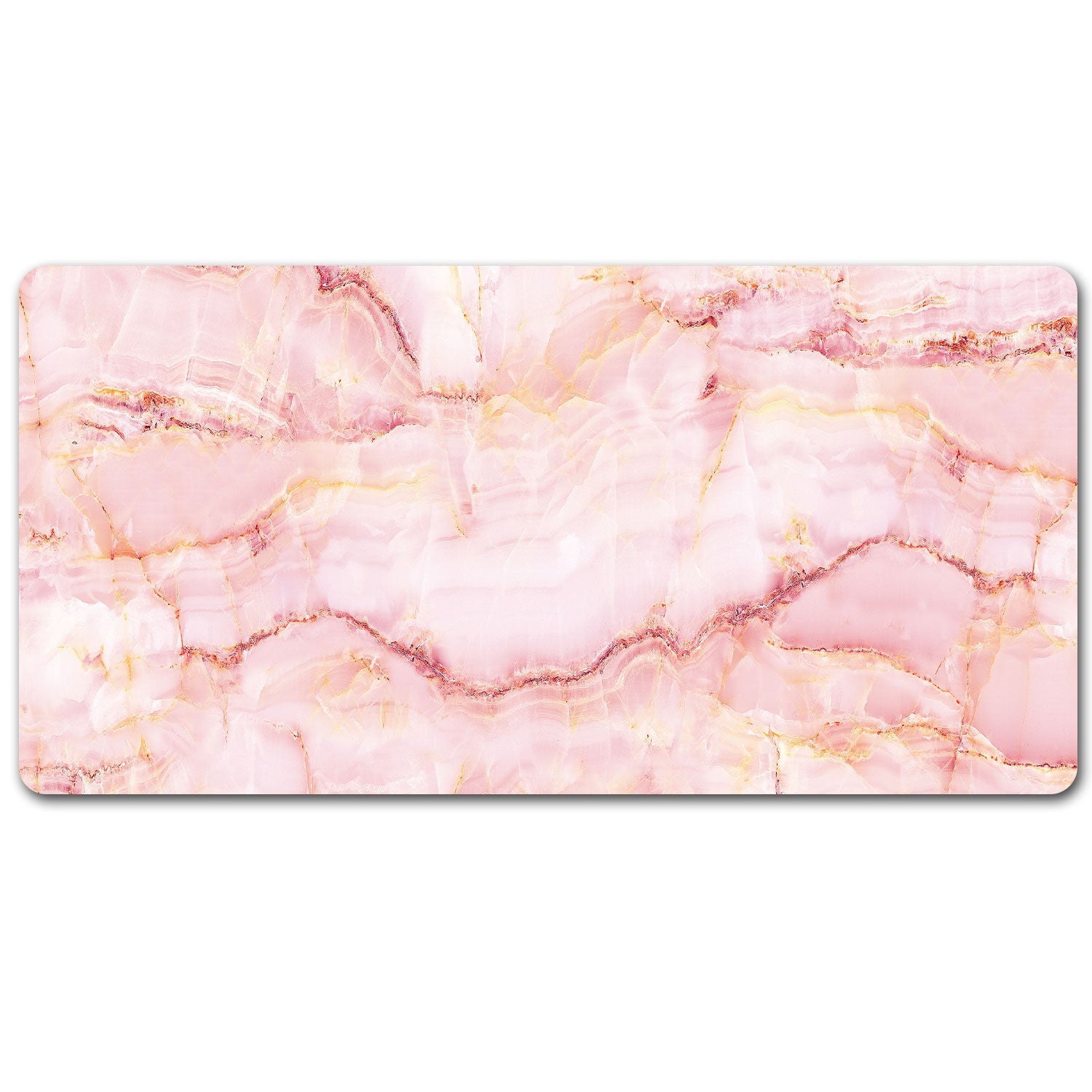 Pink Marble Design Desk Pad