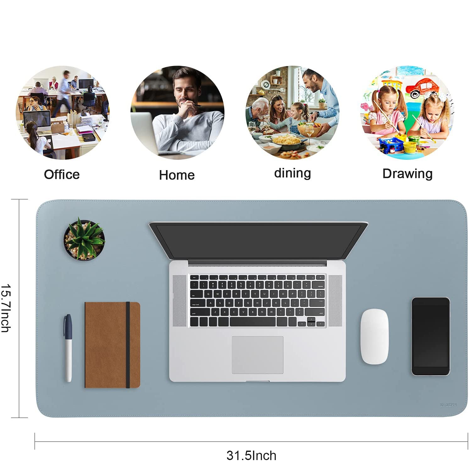 Leather & Cork Double Side Desk Mat (9 colors)