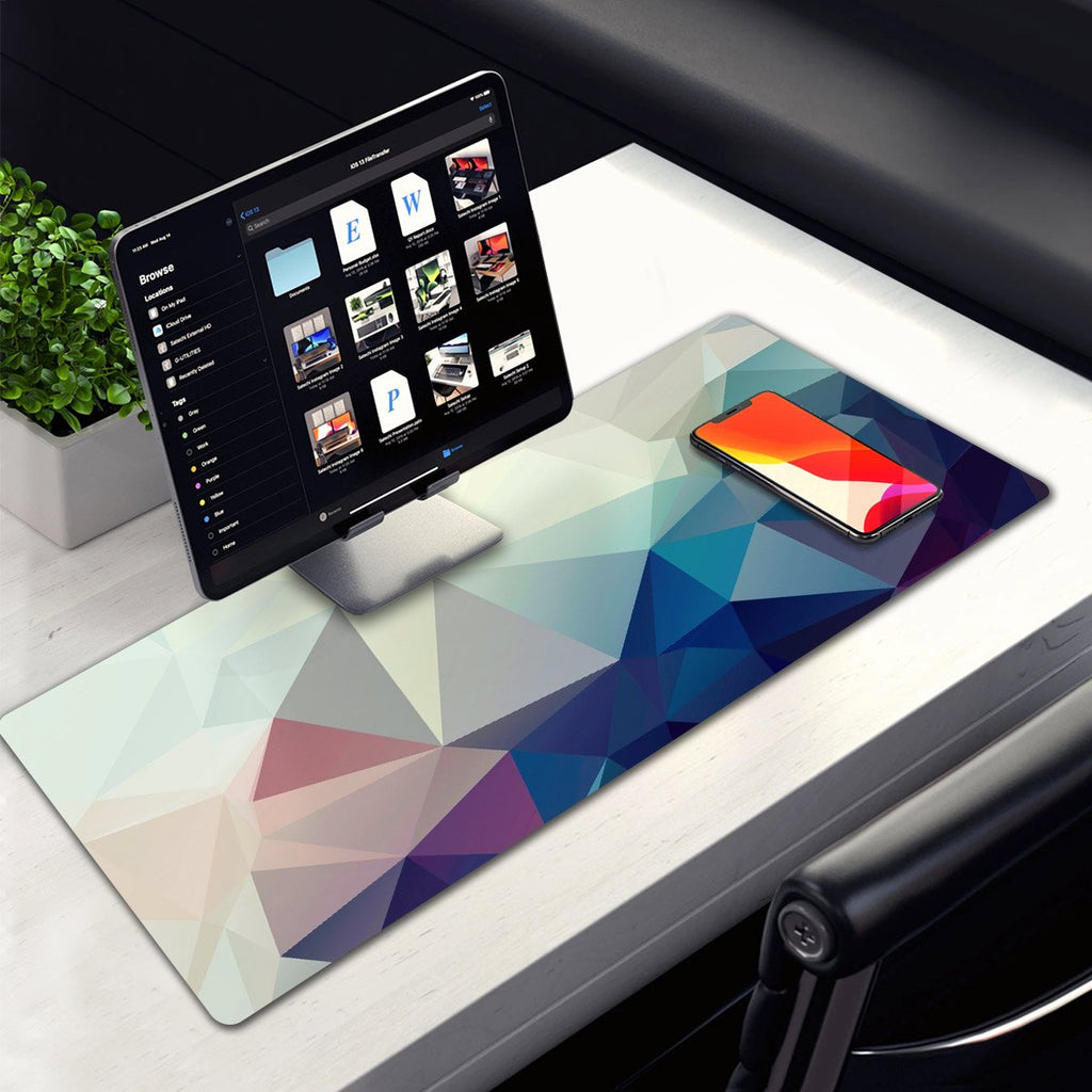 Dark blue & White  Desk Pad