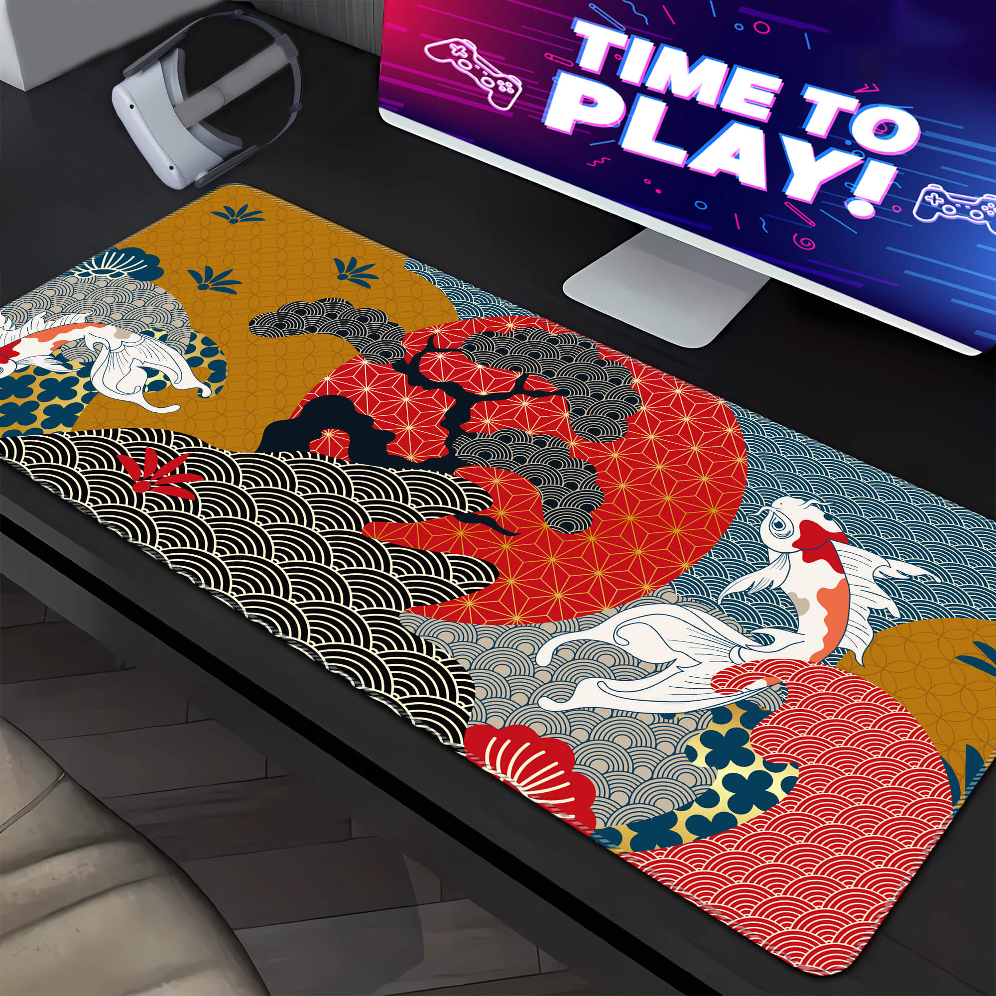 Japanese Ukiyo-e Crane Mouse Pad(3 Patterns)