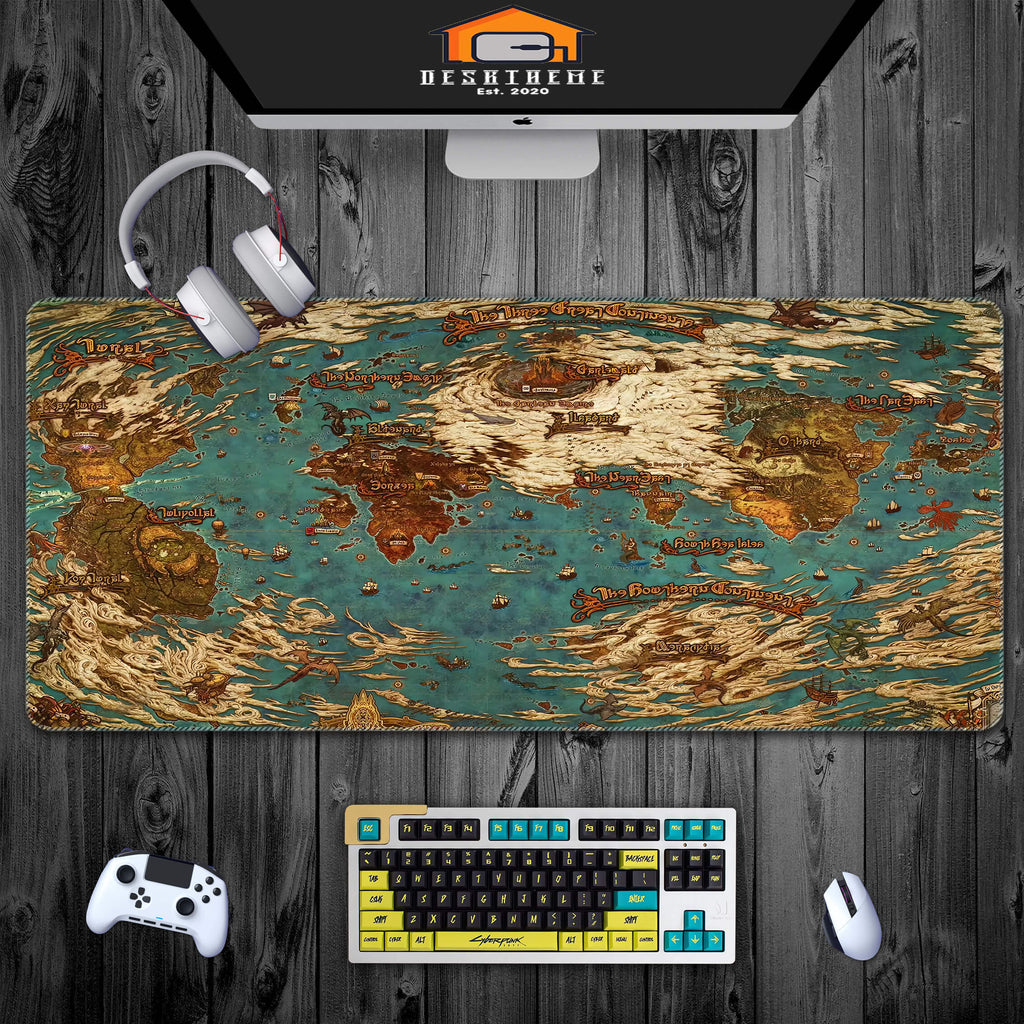 New Eorzea XIV World Map Gaming Mouse Pad Extended