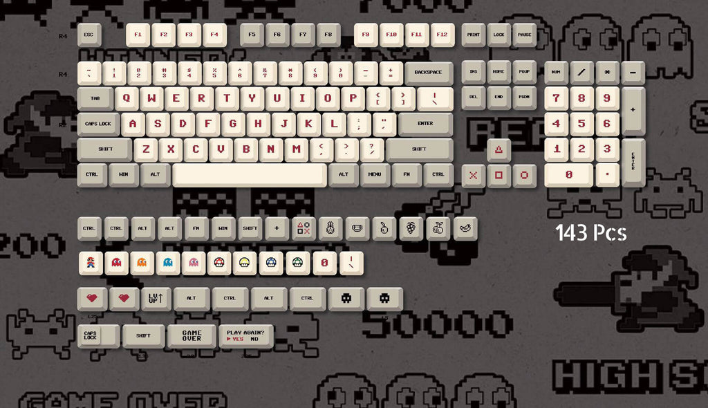 143 pcs Vintage FC Keycap Keycap Set，XDA Profile
