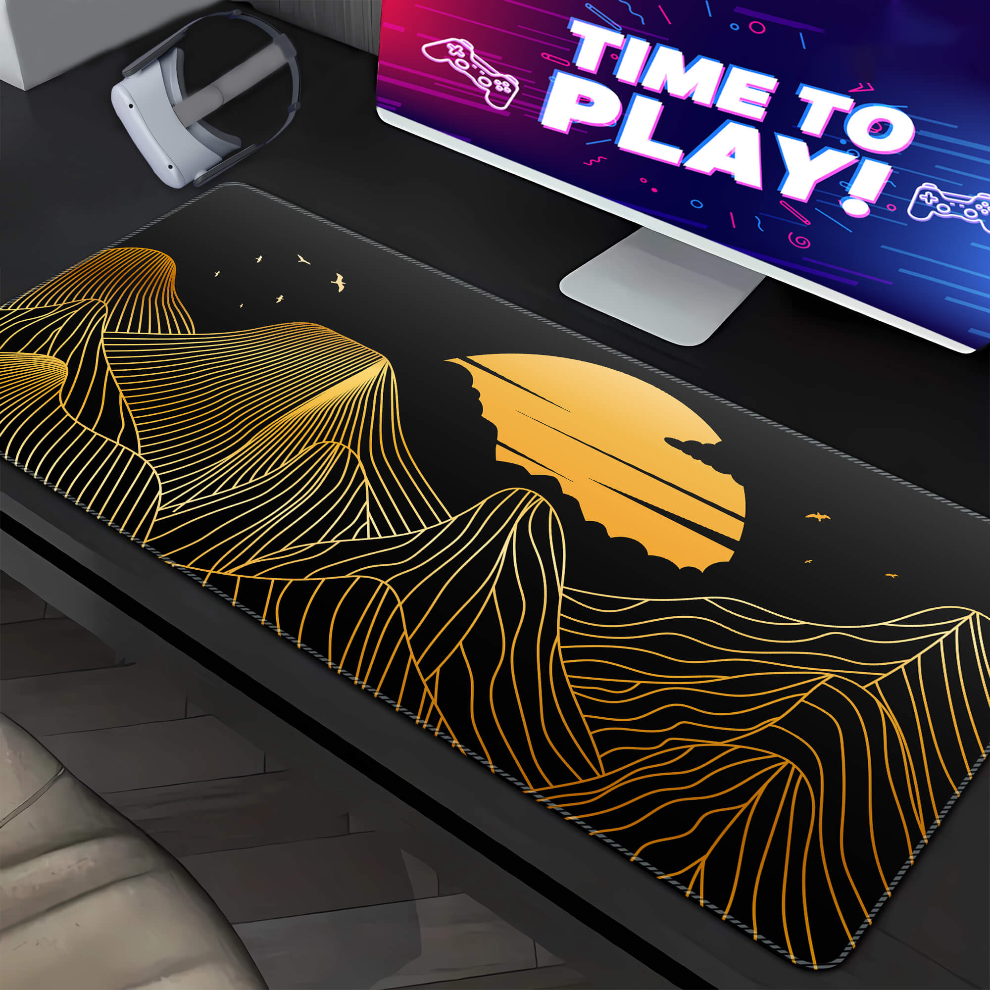 Black and Gold Mouse pad XXL(3 Designs)