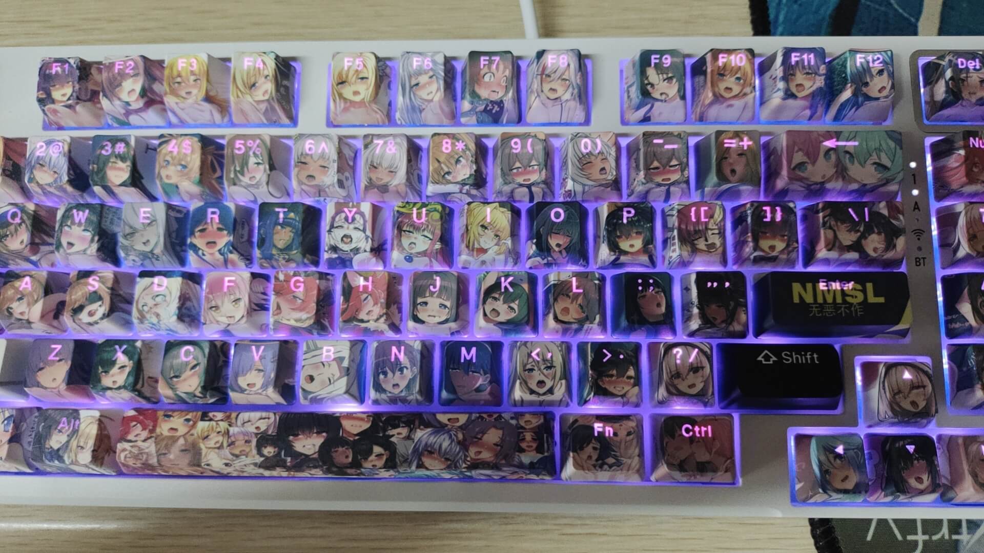 108 pcs Hentai Girl Backlit Keycaps Set
