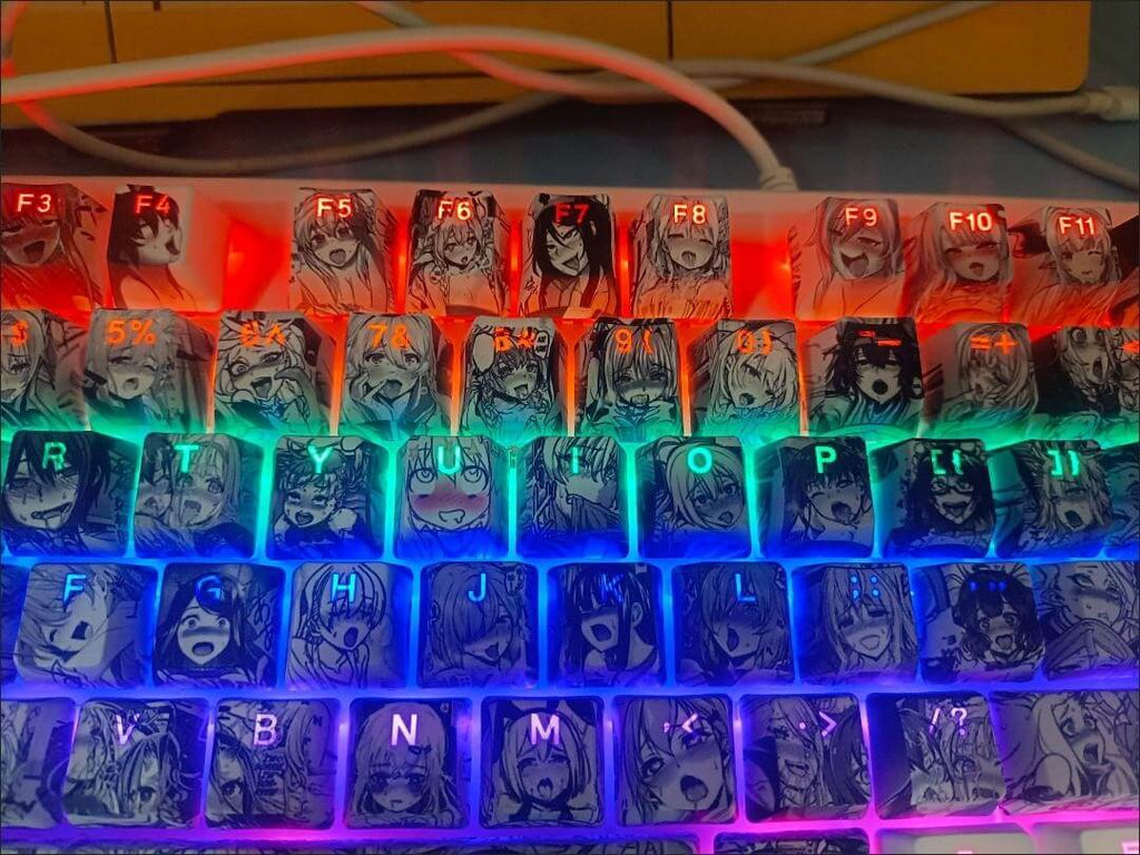 108 pcs Hentai Girl Backlit Keycaps Set