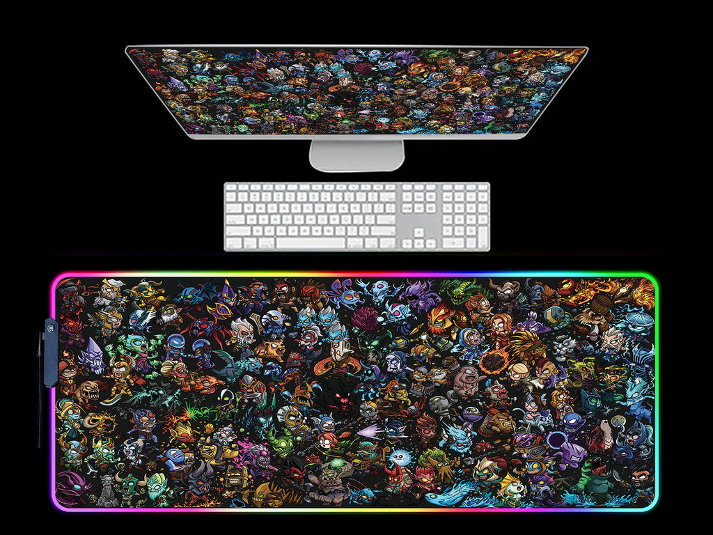 Dota2 Heros RGB Light Gaming Mouse Pad