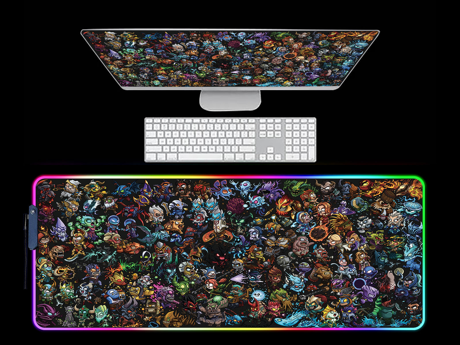 Dota2 Heros RGB Light Gaming Mouse Pad