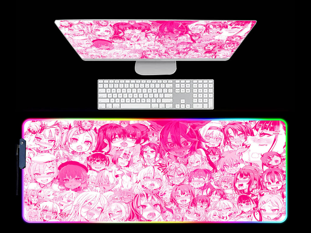 Anime Girl RGB Light Gaming Mouse Pad
