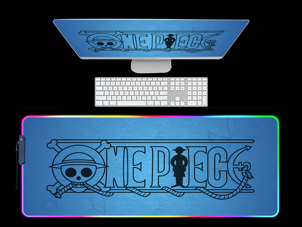 One piece Logo RGB Light Gaming Mouse Pad