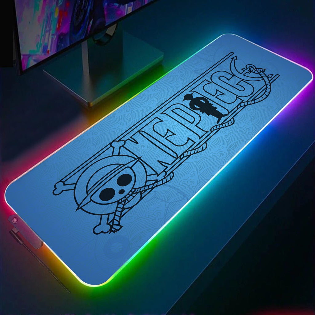 One piece Logo RGB Light Gaming Mouse Pad