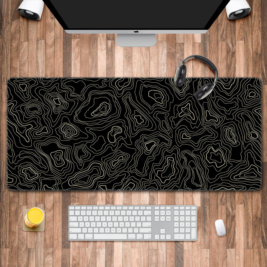 Minimalist Topographic Map Desk Mat