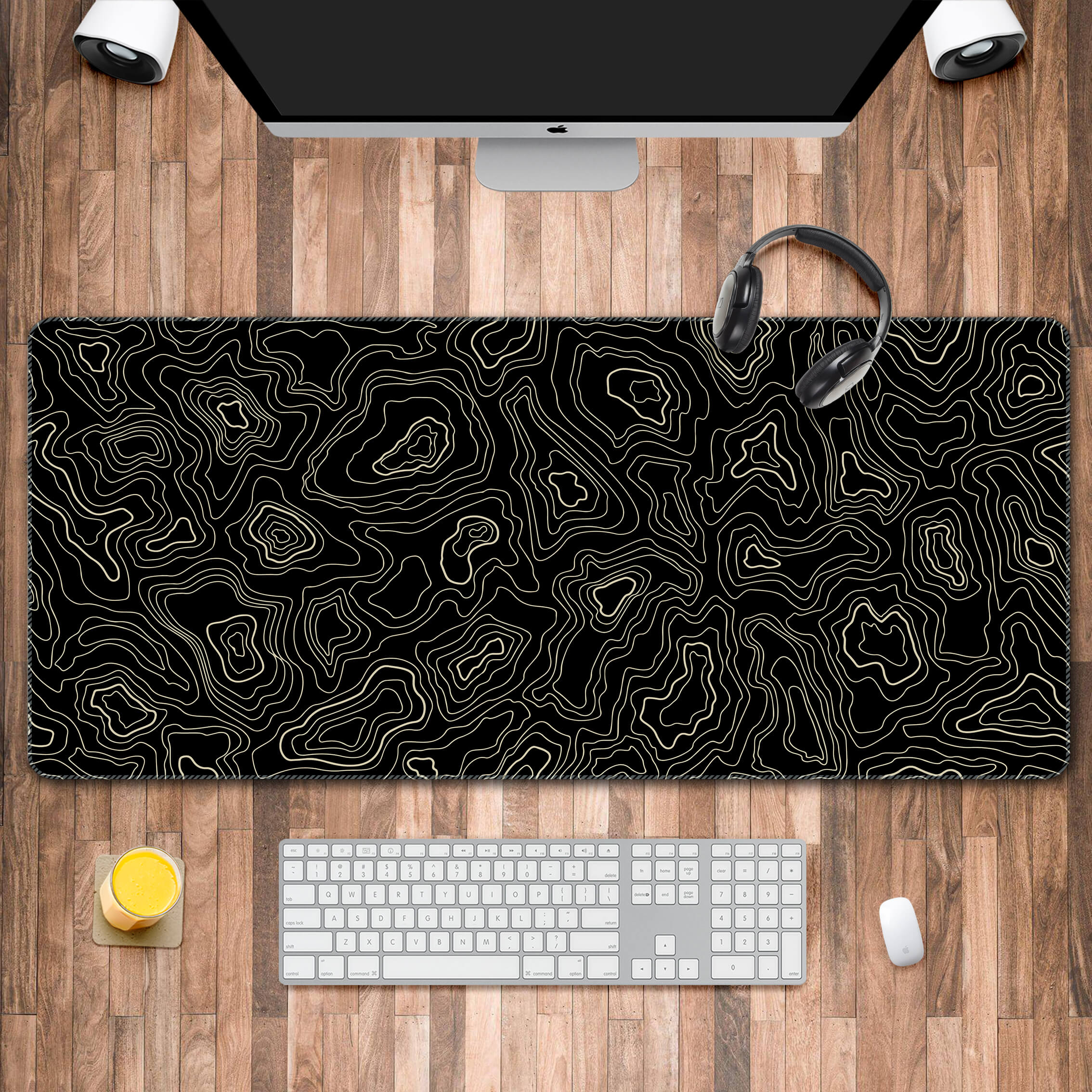 Minimalist Topographic Map Desk Mat