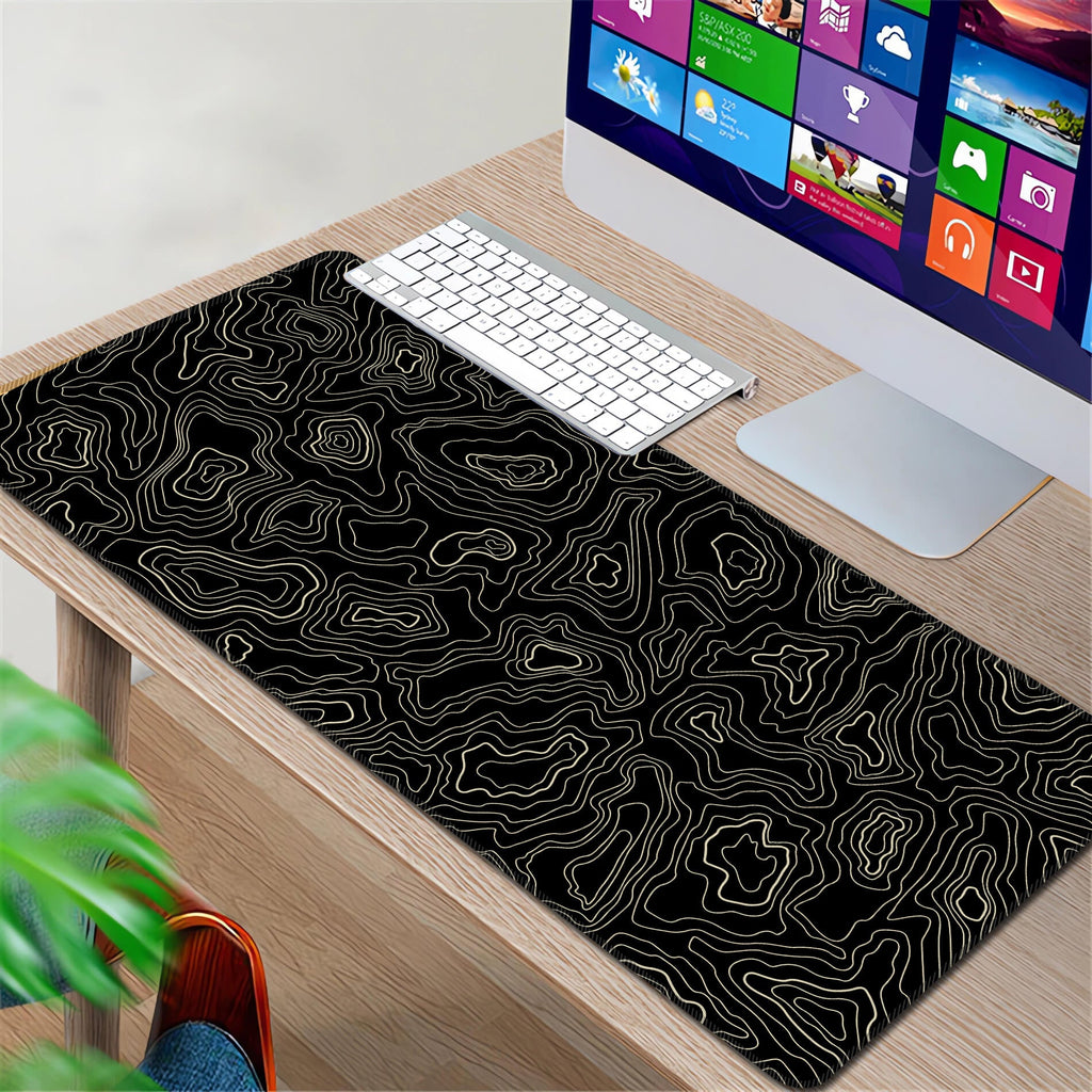 Minimalist Topographic Map Desk Mat