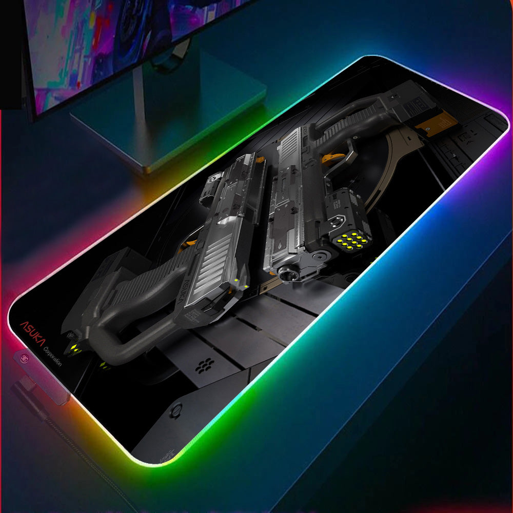Cyberpunk Pistol RGB Gaming Mouse Pad
