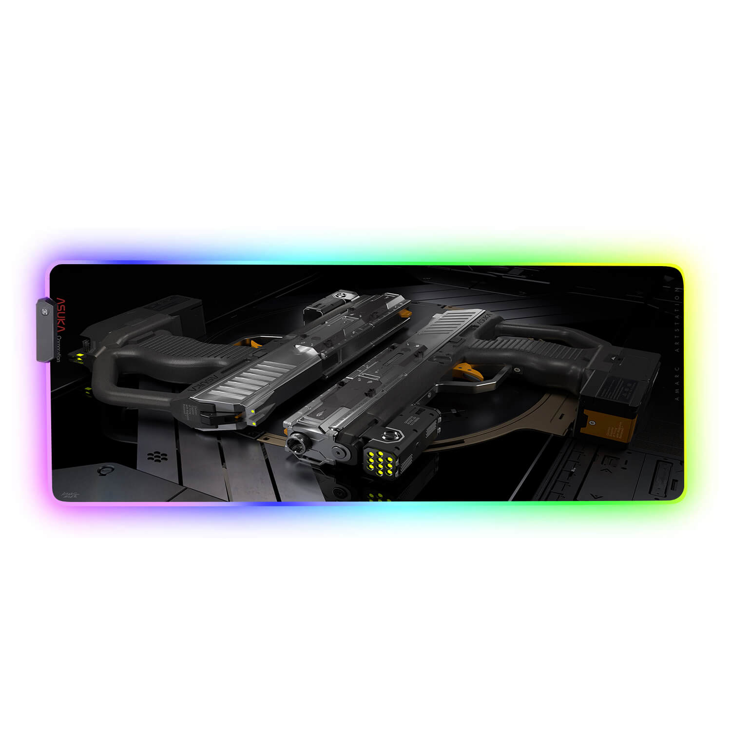Cyberpunk Pistol RGB Gaming Mouse Pad
