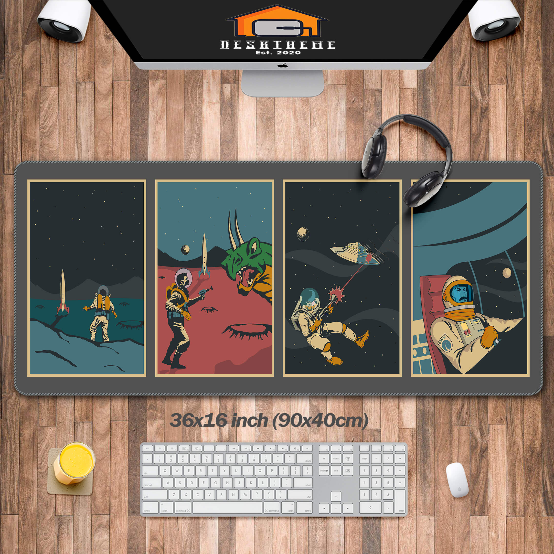 Retro Future Poster Desk Mat