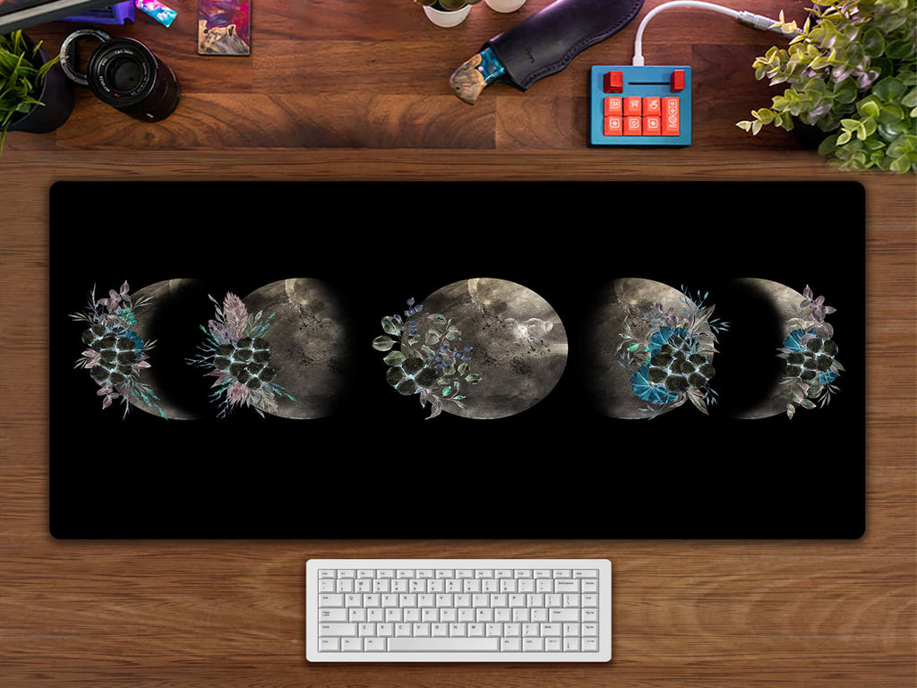Floral Moon Phases Mouse pad XXL(2 Designs)